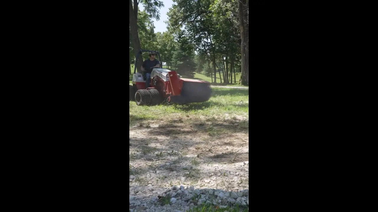 Ventrac Broom Cleans Up Gravel Washout