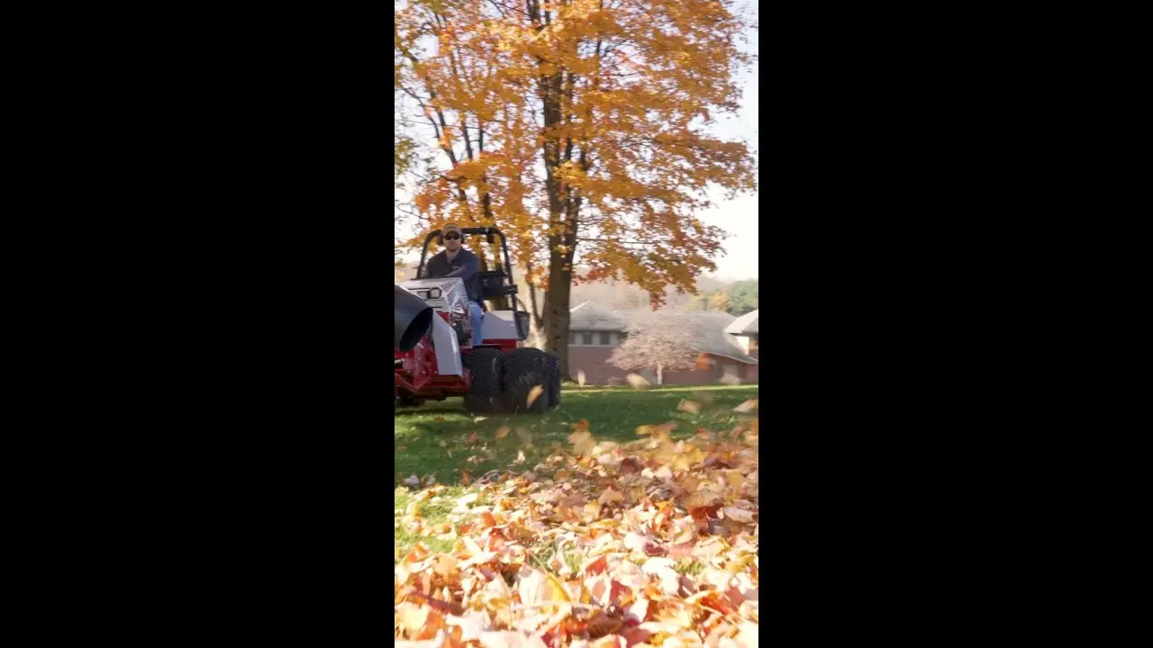 Massive Leaf Cleanup Power  Ventrac Turbine Blower for Parks  Trails