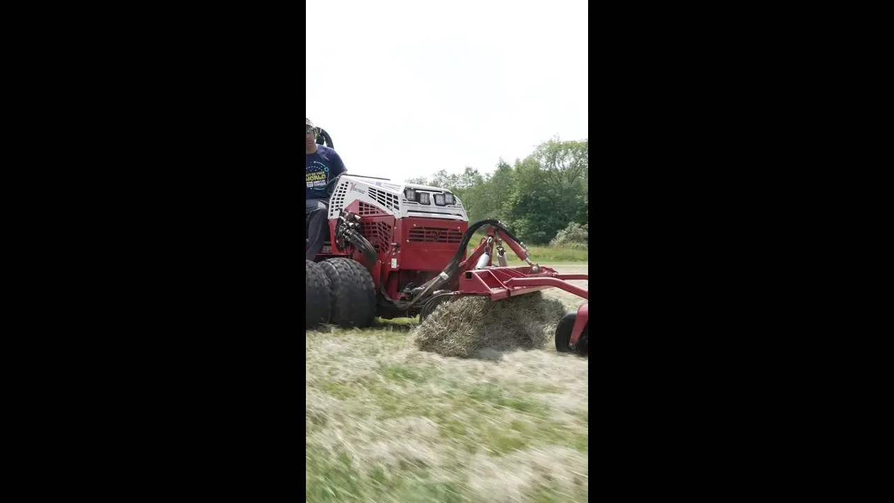 Clear Grass Clippings With A Ventrac Landscape Rake