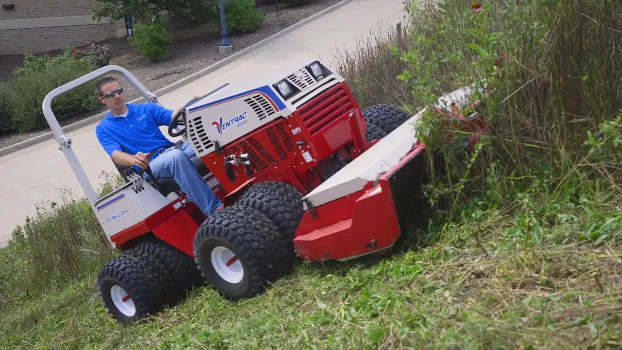 Mowing Heavy Brush on Steep Hill  Timelapse