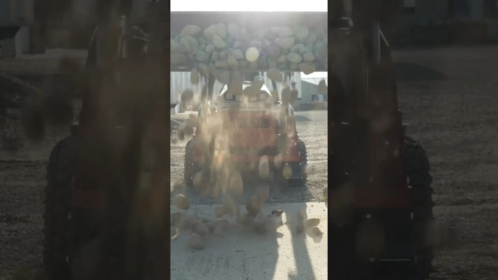 Oddly Satisfying  Tractor Dumping A Ton Of Rocks