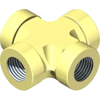 25.5652-04-04-04-04F Fitting, Cross Female 1/4 NPT