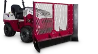 EF300 Leaf Plow The Ventrac Leaf Plow features a 78-inch wide plow that moves large volumes of leaves in a single pass, making it ideal for clearing expansive turf and paved surfaces.