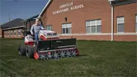 EA600 Aera-Vator Give your turf the kick start it needs for healthy growth by aerating and overseeding, key for univeristy mowing.