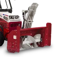 KX Snow Blower With throwing distances up to 40 feet and a hydraulic 180-degree discharge chute, the Snowblower makes snow management fast and efficient.