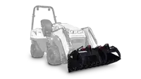 KM100 Rock Bucket w/ Grapple For contractors in golf course or park maintenance, the Rock Bucket with Grapple makes trail and pathway clearing easier by handling everything from branches to heavy rocks.