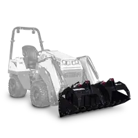 KM100 Rock Bucket w/ Grapple For contractors in golf course or park maintenance, the Rock Bucket with Grapple makes trail and pathway clearing easier by handling everything from branches to heavy rocks.