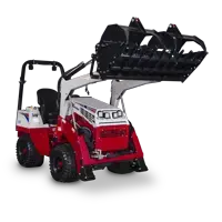 KM100 Rock Bucket w/ Grapple Perfect for property maintenance crews handling storm cleanup and land clearing.