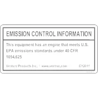 00.0293 Decal, Emissions 4231G 2011
