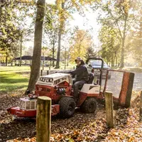 EF300 Leaf Plow The Power Blower is great for gathering leaves in tight spaces, then push the piles with the Leaf Plow.