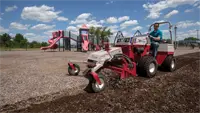 KP540 Power Rake Revitalize playground mulch, fluffing up mulch and leveling the playground area.
