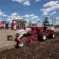 KP540 Power Rake Revitalize playground mulch, fluffing up mulch and leveling the playground area.