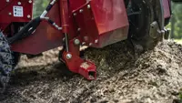 Material Blade A material blade operated by the SDLA has been designed to help remove material from the working area. It also allows the operator to identify portions of the stump that need to be ground, increasing efficiency by keeping the operator in the seat.