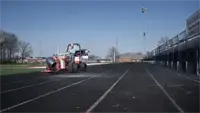 ET202 Turbine Blower With 360-degree nozzle rotation and high-velocity airflow, the Ventrac Turbine Blower makes track and field maintenance faster and easier.