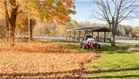 ET202 Turbine Blower Adjustable direction and rotation let you manage airflow over long distances, making leaf blowing more efficient on large, open properties.