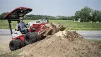 HE482 Power Bucket Clear debris from stump grinding quickly by scooping and relocating wood chips and soil with the Power Bucket.