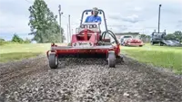 KG540 Power Rake Use forward or backward drum rotation to rework gravel surfaces, bringing fines up and smoothing bumps.