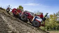 KG540 Power Rake Traverse mildly sloped lawns while rotor height adjusts, and drum keeps surface even on inclines.