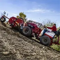 KG540 Power Rake Traverse mildly sloped lawns while rotor height adjusts, and drum keeps surface even on inclines.