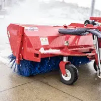 KJ Broom The Power Broom makes quick work of light to moderate snowfalls, leaving behind a clean, walkable surface on sidewalks and drives.