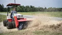 KJ Broom Contractors love the Power Broom for construction cleanup, sweeping away dust and material from finished surfaces in no time.