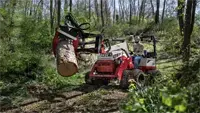 KM300 Log Grapple Combining Ventrac’s slope capability with the Log Grapple, operators can clear wooded areas and move logs in places other equipment can’t reach.