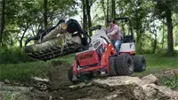 KM100 Rock Bucket w/ Grapple With powerful clamping force, the Rock Bucket with Grapple makes clearing woods fast and efficient for commercial operators and property maintenance crews.