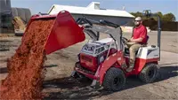 KM500 Loader Do more with compact landscaping equipment — the Light Material Bucket gives contractors the ability to move material into spaces larger loaders can’t access, without sacrificing productivity.