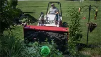 KM660 Light Material Bucket Achieve precise mulch placement with the Light Material Bucket — spread material over plants, shrubs, and beds while minimizing turf disturbance.
