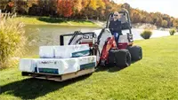 KM410 Pallet Forks Commercial landscape crews benefit from the Pallet Forks’ compatibility with the KM500 Loader & Tools, enabling material transport, lift work, and jobsite cleanup in one setup.