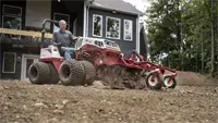 KR Landscape Rake Landscapers rely on the Ventrac Landscape Rake to restore gravel driveways, clean up construction sites, and prep surfaces for sod or seed.