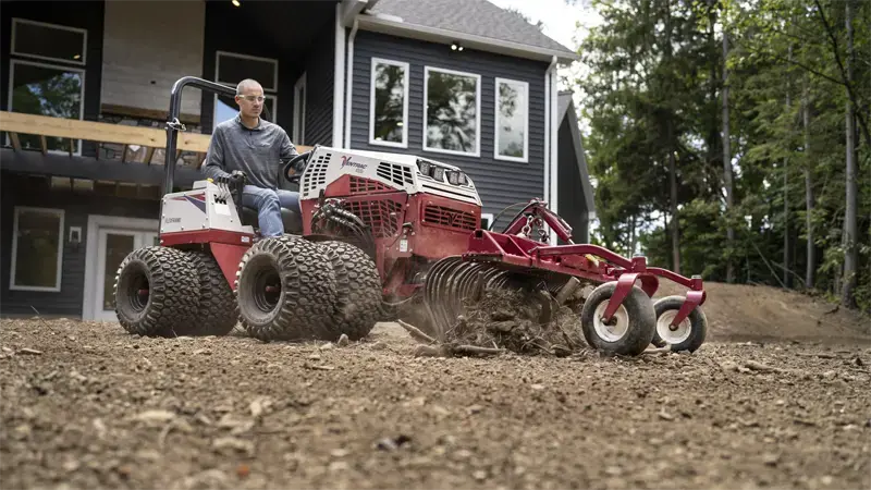 Landscapers rely on the Ventrac Landscape Rake to restore gravel driveways, clean up construction sites, and prep surfaces for sod or seed.