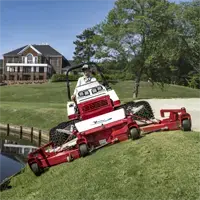 MJ840 Contour Mower The MJ840 Contour Mower's independent decks float and follow the terrain, ensuring even cuts on slopes up to 30 degrees, ideal for maintaining challenging golf course landscapes.