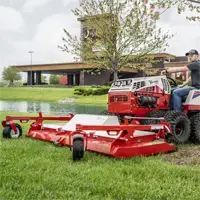 MK960 Wide Area Mower Maneuver easily around trees and obstacles using the MK960 Wide Area Mower, which features offset caster wheels that allow precise trimming close to edges.