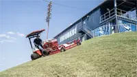 MK960 Wide Area Mower Conquer steep terrain. Paired with the Ventrac tractor’s unmatched slope capability, the Wide Area Mower keeps grass under control on challenging 30-degree inclines.