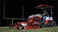 MK960 Wide Area Mower Friday night under the lights starts here. The 95” Wide Area Mower delivers a clean, consistent cut that keeps football fields safe, sharp, and ready for action.