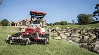 MR770 Reel Mower Equipped with hydraulically driven reels and floating wings, the MR770 adapts to undulating terrain for a consistent, professional-quality finish.