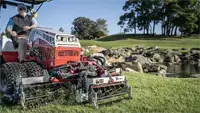 MR770 Reel Mower The MR770's seven 22-inch reels offer a 77-inch cutting width, ensuring efficient and professional mowing on large areas without sacrificing cut quality.