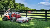 Finish Mower Effortlessly mow along fence lines on equine properties with the Ventrac Finish Mower, keeping pastures neat while protecting surrounding turf and vegetation.