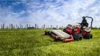 Finish Mower Enhance vineyard aesthetics with the Ventrac Finish Mower's ability to navigate narrow rows and uneven terrain.