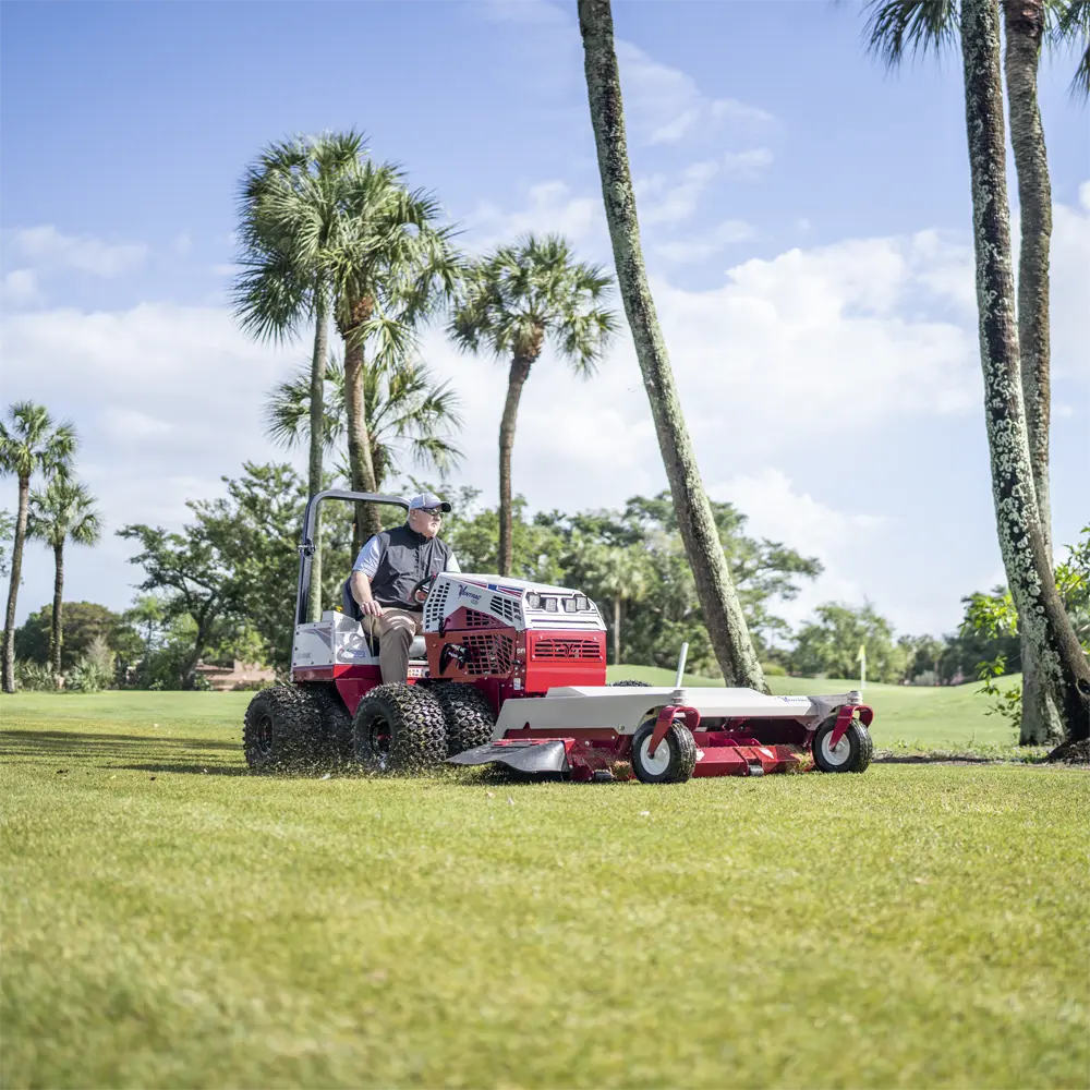 Finish Mower Maintain a pristine appearance on golf courses and sports fields with the Ventrac Finish Mower's high-quality cut.