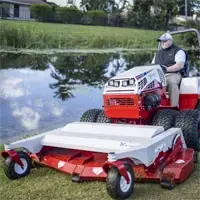 Achieve a manicured look along water features; the Ventrac Finish Mower's design prevents clumping and ensures a clean edge.