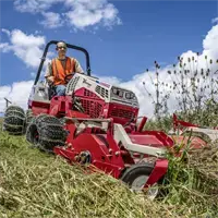 MWMY Flail Mower Using the Fast Cut (Y-knives) model on overgrown brush zones speeds up clean-up while still delivering a finishing cut.