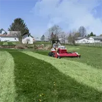 MWMY Flail Mower Vibrant stripes in long turf lanes appear cleaner when the Flail Mower disperses clippings evenly thanks to its design.