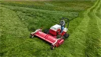 MWMY Flail Mower Landscape contractor installing lawn stripes in pastures gets finished look using the Flail Mower and full-width rear roller.