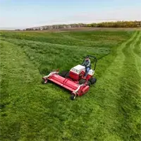 MWMY Flail Mower Landscape contractor installing lawn stripes in pastures gets finished look using the Flail Mower and full-width rear roller.