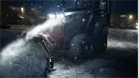 SE530 V-Blade With the protection of the Ventrac winter cab and the power of the SE530 V-Blade, operators can remove snow in early morning darkness, ensuring businesses are accessible before customers arrive.