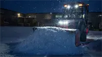 Start the day with clear pavement—paired with the winter cab and bright work lights, the Ventrac Box Plow keeps parking lots ready before business hours.