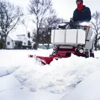 NV360 V-Blade The SSV equipped with the NV360 V-Blade handles deep snow in public parks and plazas by using the V-position and active wings to channel and relocate snow piles away from pedestrian pathways.