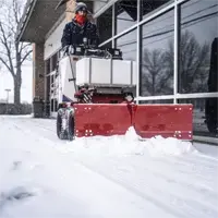 NV360 V-Blade When clearing sidewalks in front of businesses after a heavy snowstorm, the NV360 V-Blade’s wings and trip-edge combine to efficiently push snow off walkways while minimizing impact to edges and curbs.